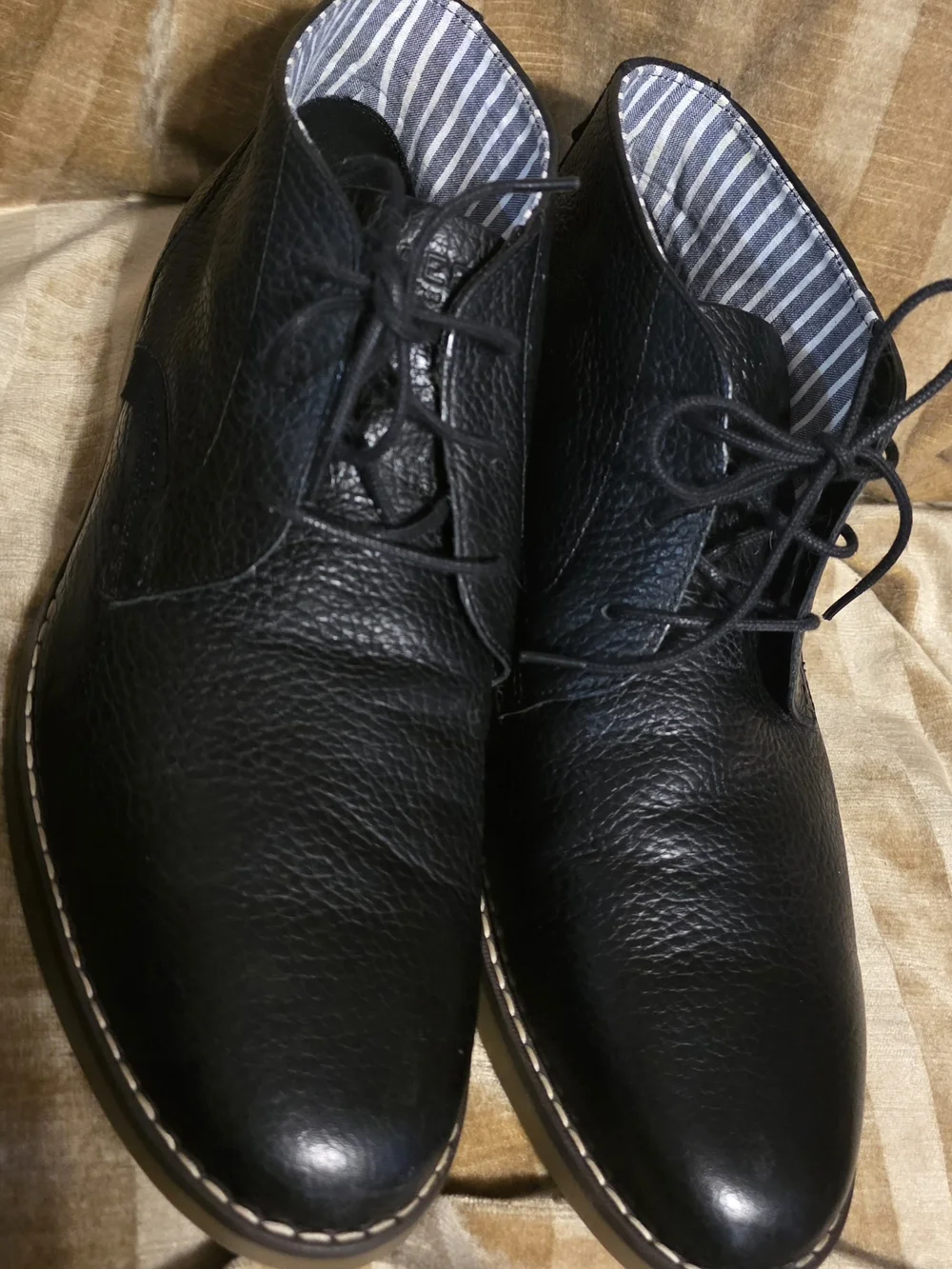 Sperry Men's Black Leather Chukka Boots with Striped Lining